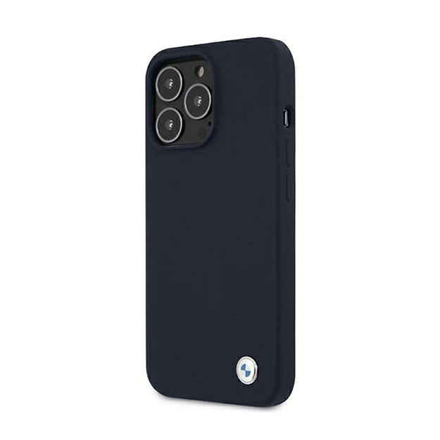 BMW Silicone Signature Llogo – dėklas, skirtas iPhone 13 Pro Max (tamsiai mėlynas)