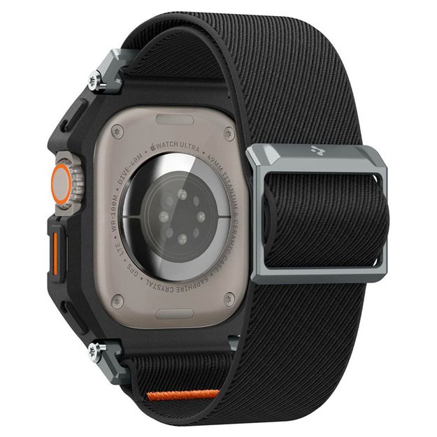 „Spigen Lite Fit Pro“ – dėklas su dirželiu, skirtas „Apple Watch Ultra 1/2“ (49 mm) (matinis juodas)