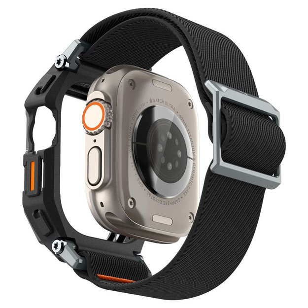 „Spigen Lite Fit Pro“ – dėklas su dirželiu, skirtas „Apple Watch Ultra 1/2“ (49 mm) (matinis juodas)