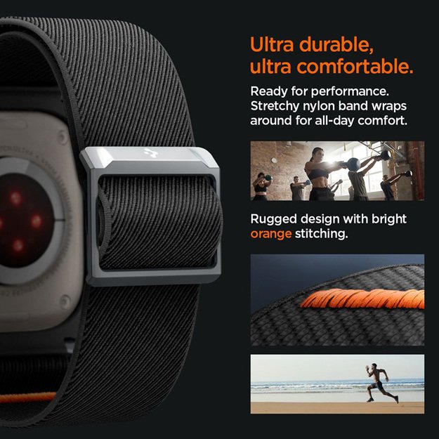 „Spigen Lite Fit Pro“ – dėklas su dirželiu, skirtas „Apple Watch Ultra 1/2“ (49 mm) (matinis juodas)