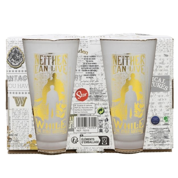 Haris Poteris - dviejų stiklinių rinkinys dekoratyvinėje dėžutėje iš „Golden Magic Collection“ 490 ml