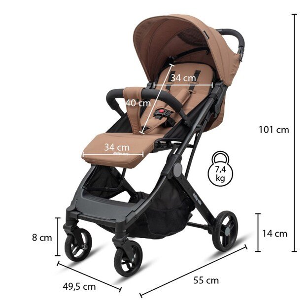 Golfo vežimėlis Bimelo Baby Mix pilkas