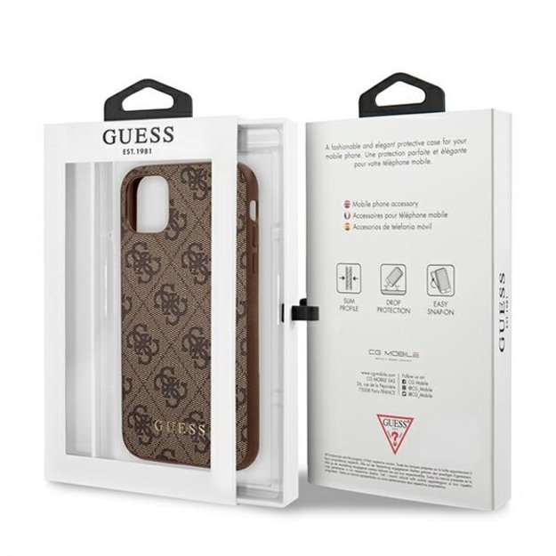 „Guess 4G Metal Gold Logo“ dėklas, skirtas „iPhone 11“ (rudas) 1