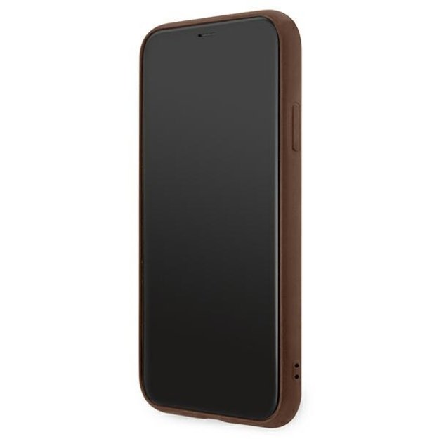 „Guess 4G Metal Gold Logo“ dėklas, skirtas „iPhone 11“ (rudas) 4