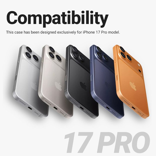 „Crong Hybrid Frost MAG“ dėklas – „MagSafe iPhone 17 Pro“ (juodas) 2