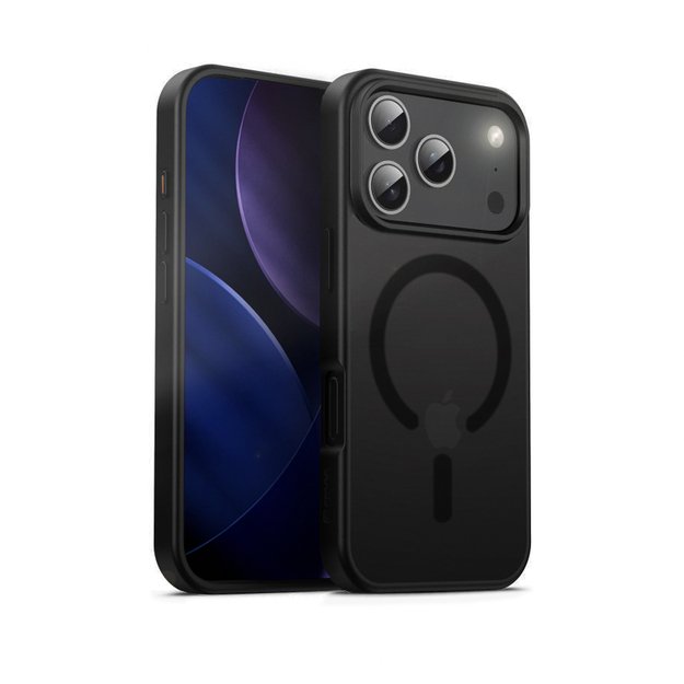 „Crong Hybrid Frost MAG“ dėklas – „MagSafe iPhone 17 Pro“ (juodas) 12