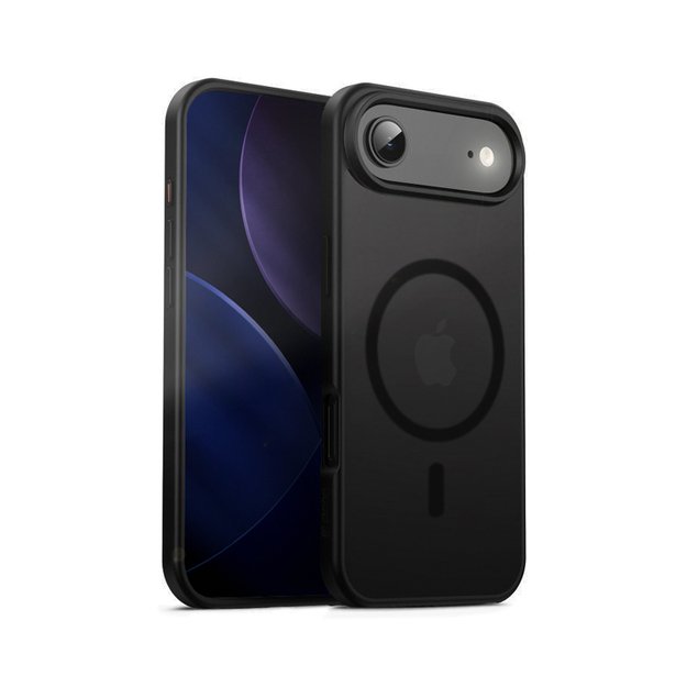 „Crong Hybrid Frost MAG“ dėklas – „MagSafe iPhone 17 Air“ dėklas (juodas) 6