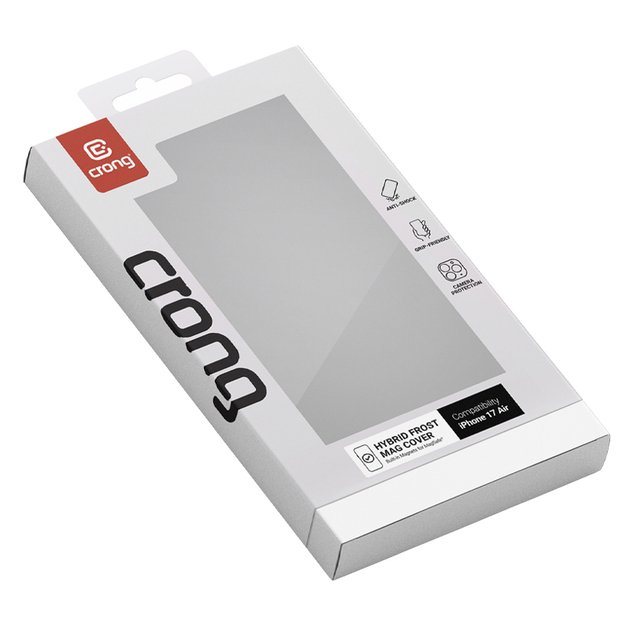 „Crong Hybrid Frost MAG“ dėklas – „MagSafe iPhone 17 Air“ dėklas (juodas) 11