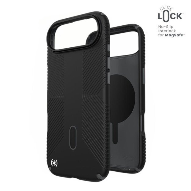 „Speck Presidio2 Grip ClickLock & MagSafe“ dėklas, skirtas „iPhone 17 Air“ (juodas / pilkas / baltas)