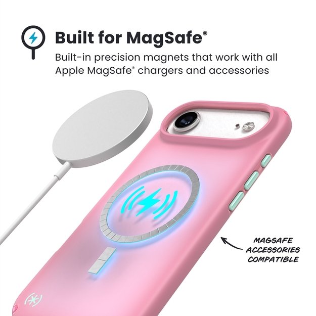 „Speck Presidio Lux MagSafe“ – „iPhone 17 Air“ dėklas (ibis rožinis / tamsiai ibis / „Canon“ žalias) 12