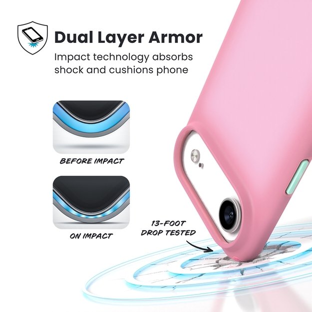 „Speck Presidio Lux MagSafe“ – „iPhone 17 Air“ dėklas (ibis rožinis / tamsiai ibis / „Canon“ žalias) 15