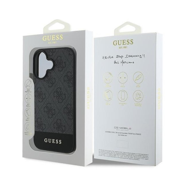 „Guess 4G Bottom Stripe“ dėklas, skirtas „iPhone 16“ (pilkas) 8