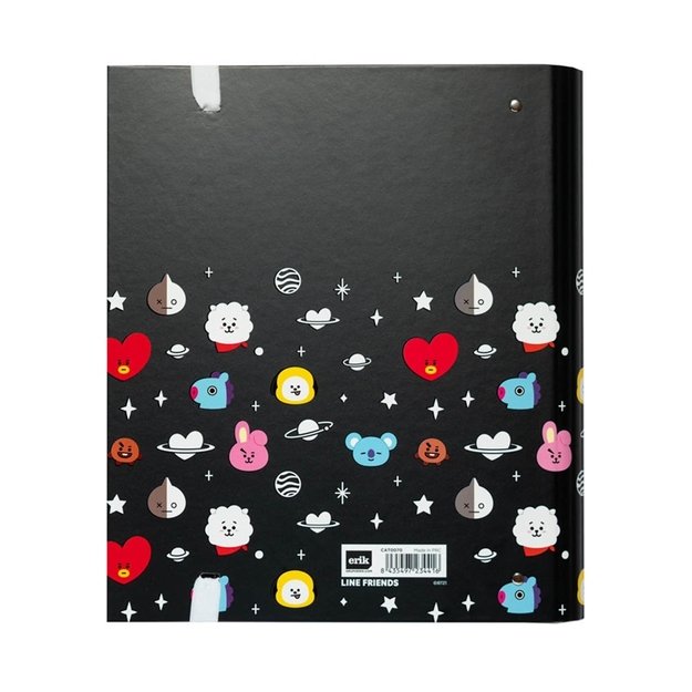 BT21 - Aplankas / žiedinis segtuvas su elastine juostele (4 žiedai)