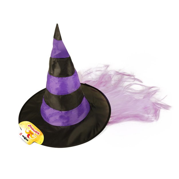 Witch hat with purple hair for children 2