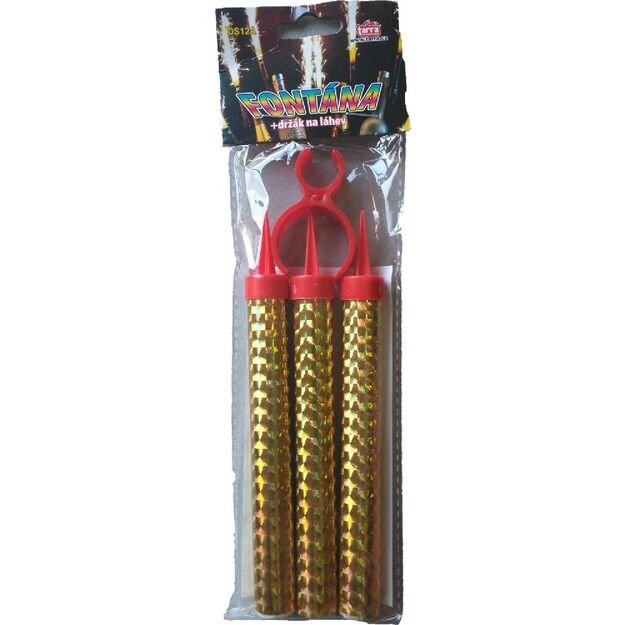 Party fountain gold 12cm with holder 1