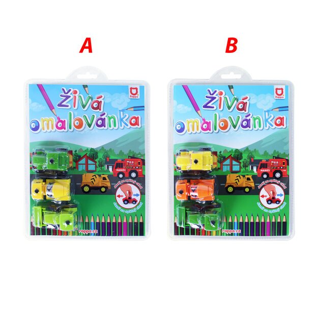 Spalvinimo knygelė 3 pastatai automobiliai 3