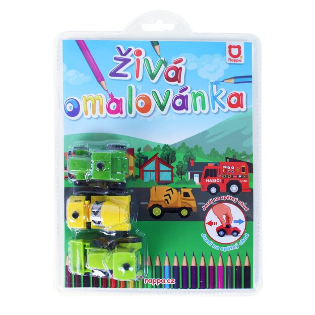 Spalvinimo knygelė 3 pastatai automobiliai 2