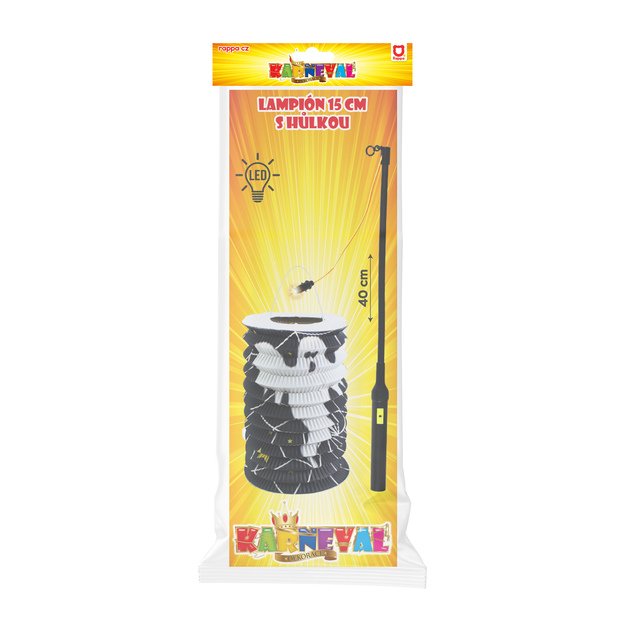 Latern Halloween 15 cm with stick 40 cm 2