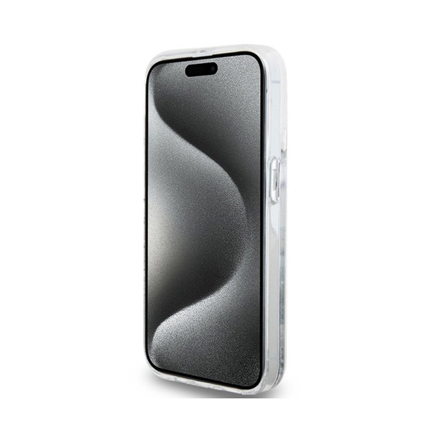 „Hello Kitty“ skystų blizgučių pakabukai su kačiuko galvute – „iPhone 15 Pro“ dėklas (sidabrinis) 5