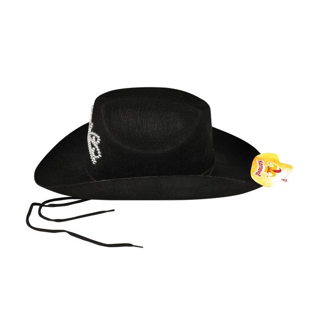 Kaubojiška juoda skrybėlė su karūna suaugusiems 2