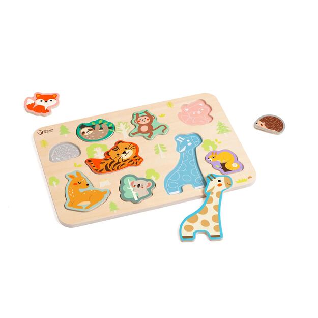 Wooden insert board animals in foil