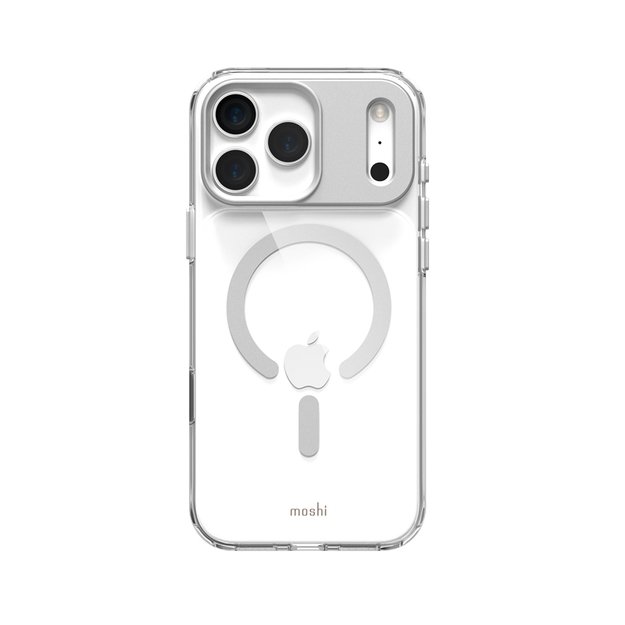 „Moshi iGlaze MagSafe“ dėklas „iPhone 17 Pro Max“ (sidabrinis) 2