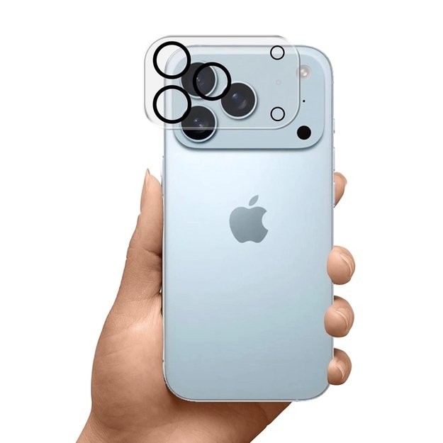 3mk „Lens Pro Full Cover“ – kameros objektyvo stiklas, skirtas „iPhone 17 Pro Max“ 4