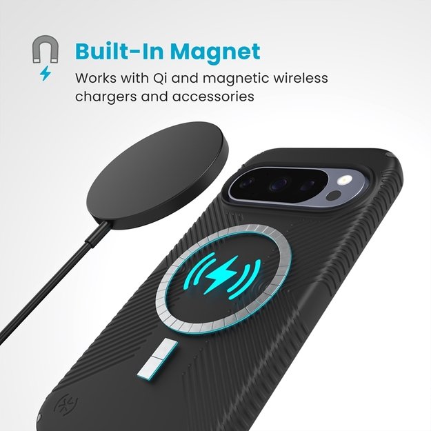 „Speck Presidio2 Grip Magnet“ dėklas, skirtas „Google Pixel 10“ / „Google Pixel 10 Pro“ (juodas / pilkas) 3