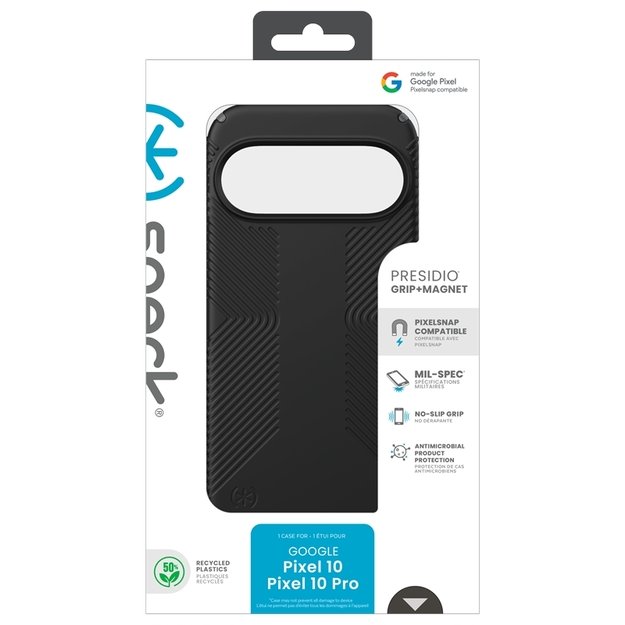 „Speck Presidio2 Grip Magnet“ dėklas, skirtas „Google Pixel 10“ / „Google Pixel 10 Pro“ (juodas / pilkas) 2