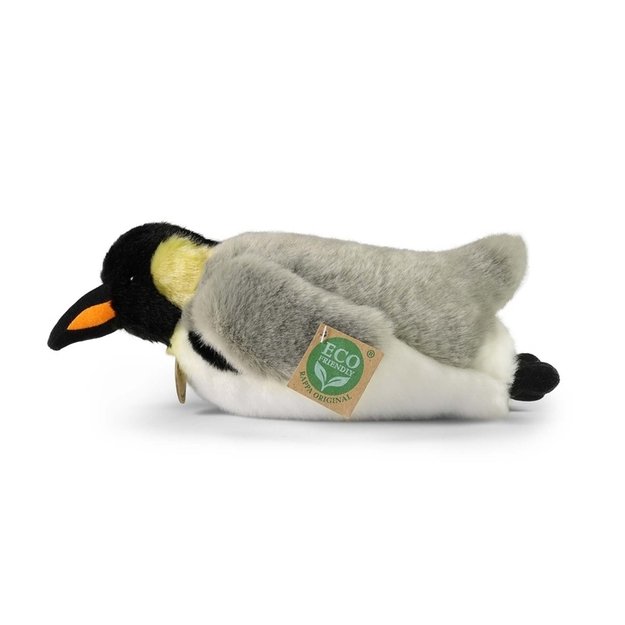 Rappa - pliušinis realistiškas gulintis pingvinas 28 cm, ekologiškas 2