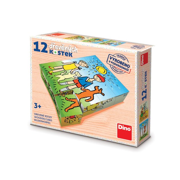 ŠUNIUKAS IR KAČIUKAS 12 medinių kubelių