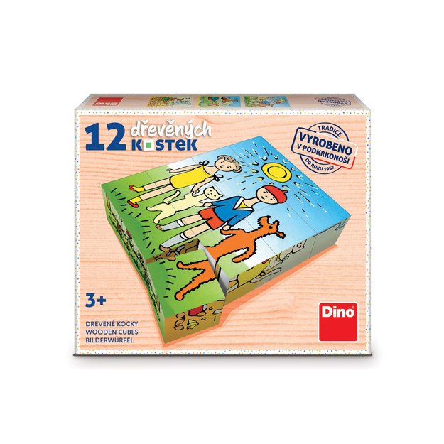 ŠUNIUKAS IR KAČIUKAS 12 medinių kubelių 5