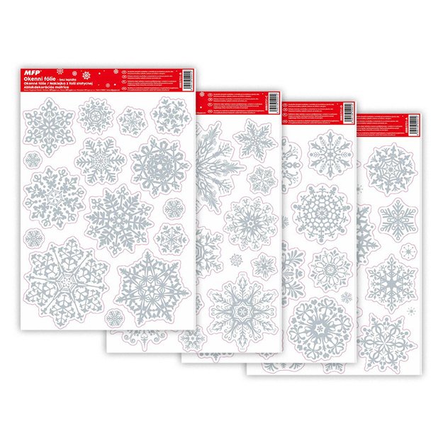 Langų plėvelė kalėdinė blizgučiai 20x30cm 1