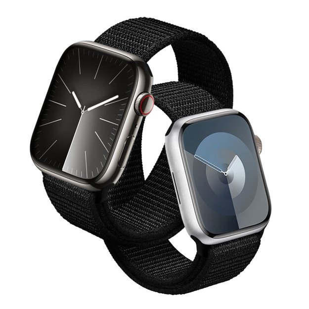 Crong Reflex sportinė juosta, skirta Apple Watch 38/40/41mm (juoda)