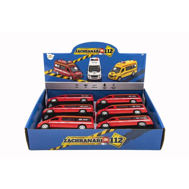 Metalinis gaisrinės automobilis 15 cm 2