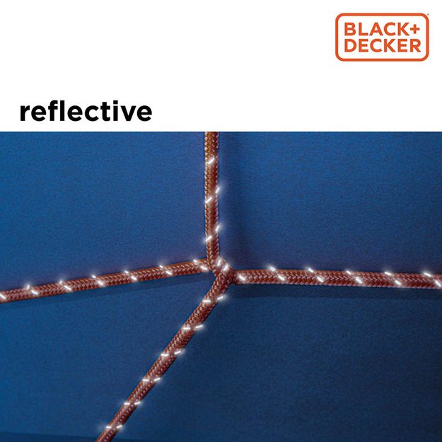 Black&Decker - Transportavimo lynas su atspindinčiais elementais + vyniotuvas 4mm / 20m 22