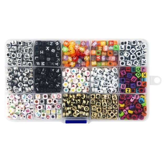 Karoliukų rinkinys su raidėmis 15 rūšių