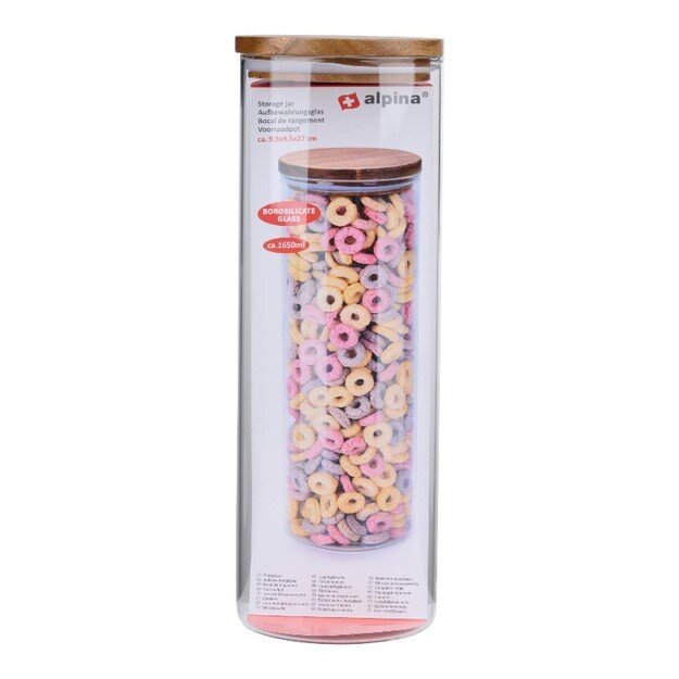 Alpina - stiklinis maisto indas su dangteliu, 1650 ml 3