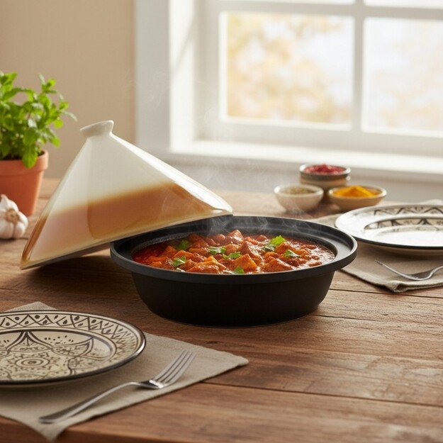 Alpina - Tajine troškintuvas su keraminiu kūginiu dangčiu 30x25 cm 2,5 l 3