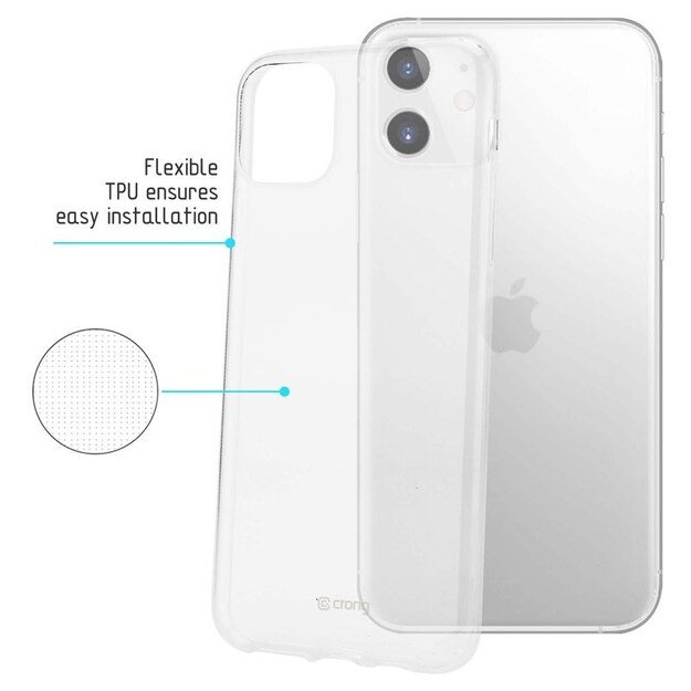 Crong Crystal Slim Cover – lankstus dėklas, skirtas iPhone 11 (skaidrus) 2