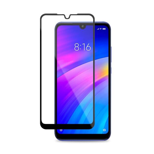 Crong 7D nano lankstus stiklas – pilnai dengianti hibridinė ekrano apsauga 9H Xiaomi Redmi 7