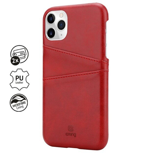 „Crong Neat Cover“ – PU odinis dėklas, skirtas „iPhone 11 Pro“ (raudonas)