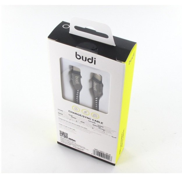 Budi – USB-C į USB-C laidas, 2,4 A, 1 m (juodas) 4