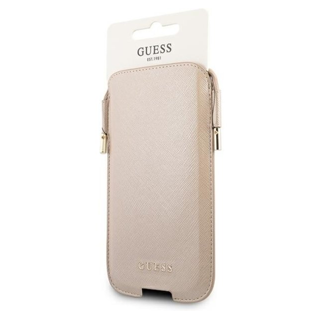 Guess Saffiano Pouch – telefono krepšys S / M max 6.1 (auksinis) 10