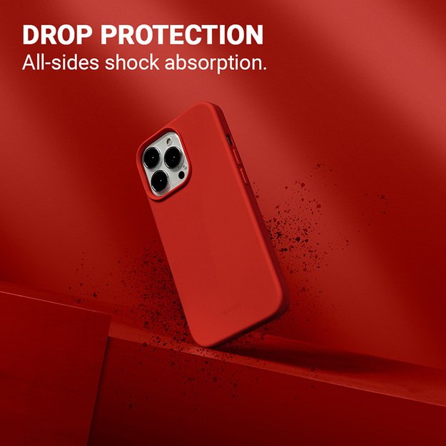 „Crong Color Cover“ skystas silikoninis dėklas, skirtas „iPhone 13 Pro Max“ (raudonas)