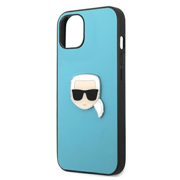 Karl Lagerfeld PU oda Karl s Head Metal – dėklas iPhone 13 mini (mėlynas) 6