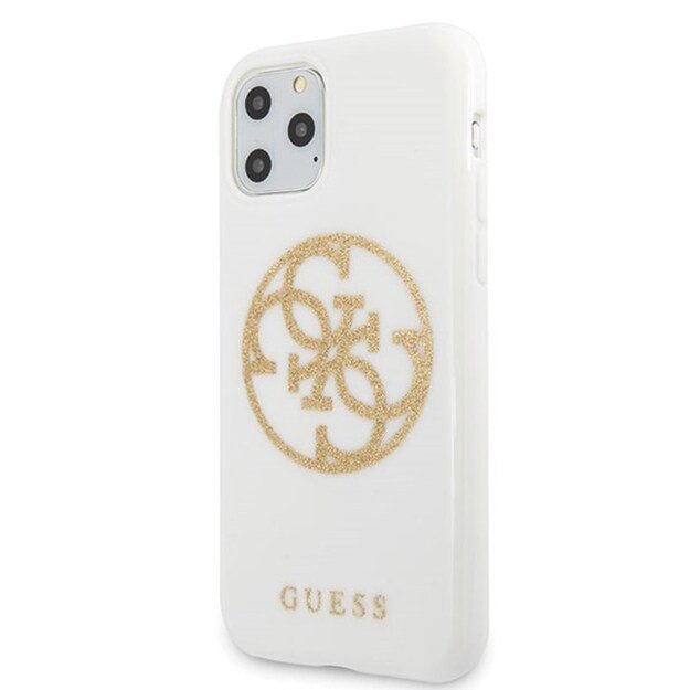 „Guess Circle Glitter 4G“ – dėklas, skirtas „iPhone 11 Pro Max“ (baltas) 2