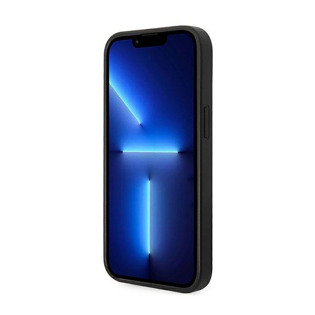 Guess 4G Bottom Stripe Metal Logo Collection – dėklas, skirtas iPhone 14 Plus (pilkas) 21