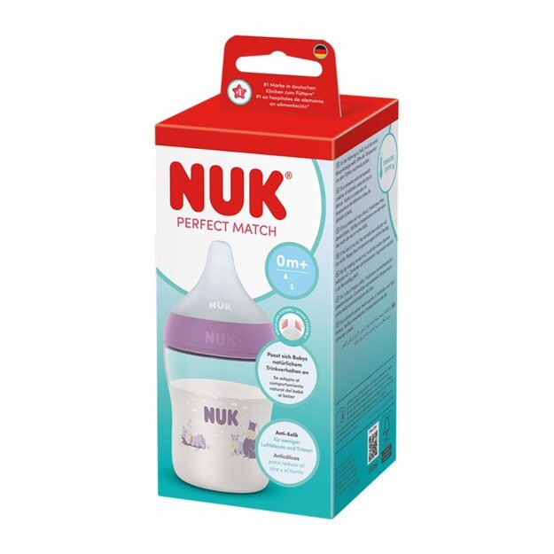 NUK Perfect Match Temperature Control Baby Bottle 150 ml Hippo 1
