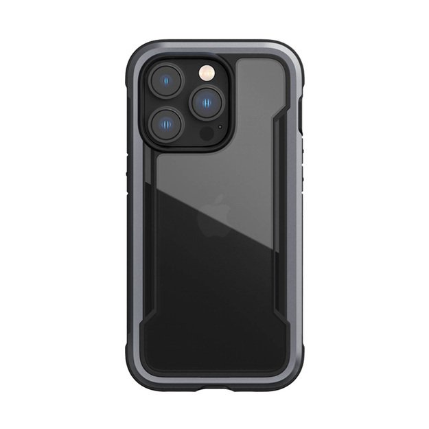 „X-Doria Raptic Shield“ – aliuminio dėklas, skirtas „iPhone 14 Pro“ (patikrintas kritimo metu 3 m) (juodas)